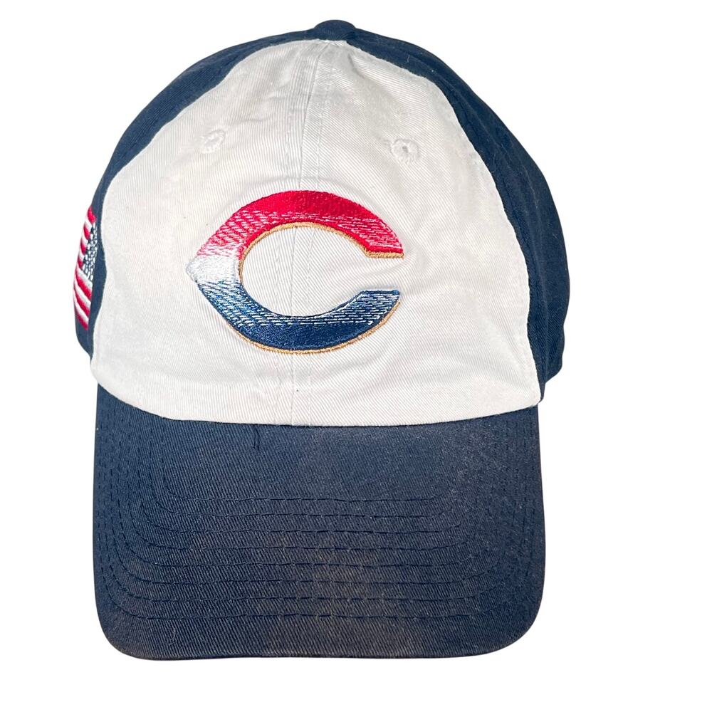 Cincinnati Reds Baseball Cap Embroidered Logo Flag Blue White Fan Fav Red OSFA